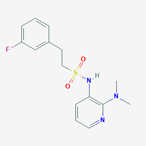 molecular formula C15H18FN3O2S B7390654 N-[2-(dimethylamino)pyridin-3-yl]-2-(3-fluorophenyl)ethanesulfonamide 