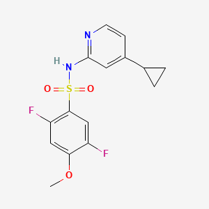 molecular formula C15H14F2N2O3S B7390694 N-(4-cyclopropylpyridin-2-yl)-2,5-difluoro-4-methoxybenzenesulfonamide 