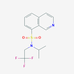 molecular formula C14H15F3N2O2S B7390697 N-propan-2-yl-N-(2,2,2-trifluoroethyl)isoquinoline-8-sulfonamide 
