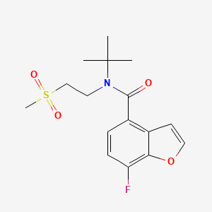 molecular formula C16H20FNO4S B7390927 N-tert-butyl-7-fluoro-N-(2-methylsulfonylethyl)-1-benzofuran-4-carboxamide 