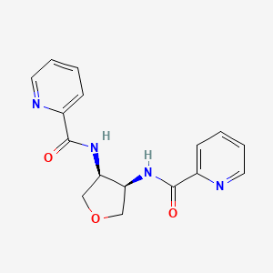 molecular formula C16H16N4O3 B7390974 N-[(3R,4S)-4-(pyridine-2-carbonylamino)oxolan-3-yl]pyridine-2-carboxamide 