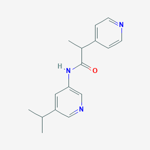 molecular formula C16H19N3O B7390998 N-(5-propan-2-ylpyridin-3-yl)-2-pyridin-4-ylpropanamide 