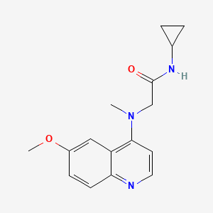 molecular formula C16H19N3O2 B7391119 N-cyclopropyl-2-[(6-methoxyquinolin-4-yl)-methylamino]acetamide 