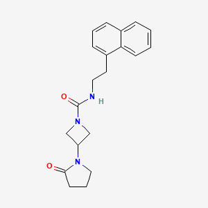 molecular formula C20H23N3O2 B7391197 N-(2-naphthalen-1-ylethyl)-3-(2-oxopyrrolidin-1-yl)azetidine-1-carboxamide 