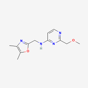 molecular formula C12H16N4O2 B7391230 N-[(4,5-dimethyl-1,3-oxazol-2-yl)methyl]-2-(methoxymethyl)pyrimidin-4-amine 