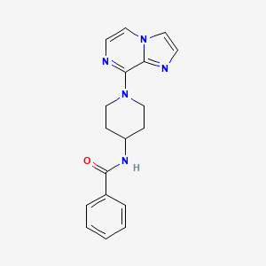 molecular formula C18H19N5O B7391251 N-(1-imidazo[1,2-a]pyrazin-8-ylpiperidin-4-yl)benzamide 