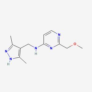 molecular formula C12H17N5O B7391341 N-[(3,5-dimethyl-1H-pyrazol-4-yl)methyl]-2-(methoxymethyl)pyrimidin-4-amine 