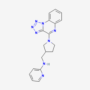 molecular formula C18H18N8 B7391345 N-[[1-(tetrazolo[1,5-a]quinoxalin-4-yl)pyrrolidin-3-yl]methyl]pyridin-2-amine 