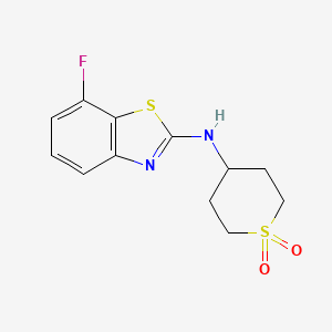 molecular formula C12H13FN2O2S2 B7391474 N-(1,1-dioxothian-4-yl)-7-fluoro-1,3-benzothiazol-2-amine 