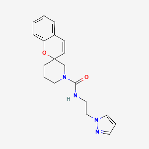 molecular formula C19H22N4O2 B7391540 N-(2-pyrazol-1-ylethyl)spiro[chromene-2,3'-piperidine]-1'-carboxamide 
