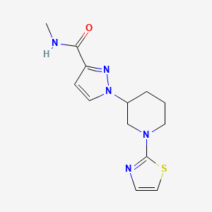 molecular formula C13H17N5OS B7391572 N-methyl-1-[1-(1,3-thiazol-2-yl)piperidin-3-yl]pyrazole-3-carboxamide 