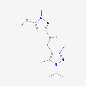 molecular formula C14H23N5O B7391616 N-[(3,5-dimethyl-1-propan-2-ylpyrazol-4-yl)methyl]-5-methoxy-1-methylpyrazol-3-amine 