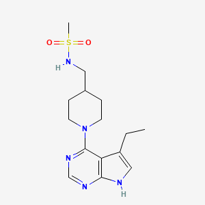 molecular formula C15H23N5O2S B7391781 N-((1-(5-Ethyl-7H-pyrrolo[2,3-d]pyrimidin-4-yl)piperidin-4-yl)methyl)methanesulfonamide 