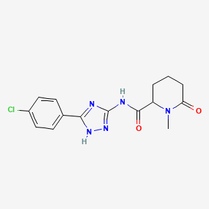molecular formula C15H16ClN5O2 B7391867 N-[5-(4-chlorophenyl)-1H-1,2,4-triazol-3-yl]-1-methyl-6-oxopiperidine-2-carboxamide 