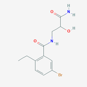 molecular formula C12H15BrN2O3 B7391957 N-(3-amino-2-hydroxy-3-oxopropyl)-5-bromo-2-ethylbenzamide 