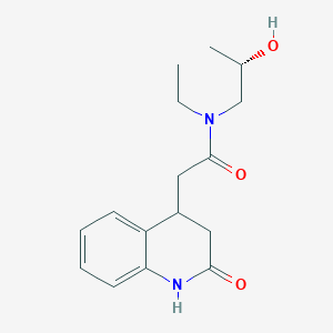 molecular formula C16H22N2O3 B7392052 N-ethyl-N-[(2S)-2-hydroxypropyl]-2-(2-oxo-3,4-dihydro-1H-quinolin-4-yl)acetamide 