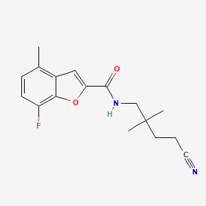 molecular formula C17H19FN2O2 B7392077 N-(4-cyano-2,2-dimethylbutyl)-7-fluoro-4-methyl-1-benzofuran-2-carboxamide 