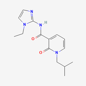 molecular formula C15H20N4O2 B7392235 N-(1-ethylimidazol-2-yl)-1-(2-methylpropyl)-2-oxopyridine-3-carboxamide 