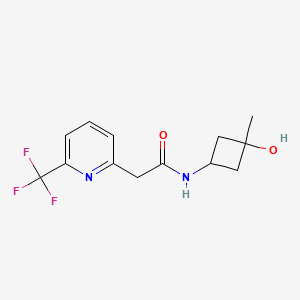 molecular formula C13H15F3N2O2 B7392258 N-(3-hydroxy-3-methylcyclobutyl)-2-[6-(trifluoromethyl)pyridin-2-yl]acetamide 