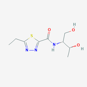 molecular formula C9H15N3O3S B7392296 N-[(2R,3R)-1,3-dihydroxybutan-2-yl]-5-ethyl-1,3,4-thiadiazole-2-carboxamide 