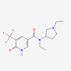 molecular formula C15H20F3N3O2 B7392379 N-ethyl-N-(1-ethylpyrrolidin-3-yl)-6-oxo-5-(trifluoromethyl)-1H-pyridine-3-carboxamide 