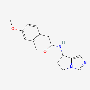 molecular formula C16H19N3O2 B7392402 N-(6,7-dihydro-5H-pyrrolo[1,2-c]imidazol-7-yl)-2-(4-methoxy-2-methylphenyl)acetamide 