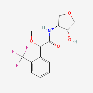 molecular formula C14H16F3NO4 B7392420 N-[(3R,4R)-4-hydroxyoxolan-3-yl]-2-methoxy-2-[2-(trifluoromethyl)phenyl]acetamide 