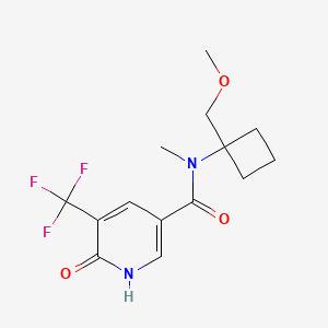 molecular formula C14H17F3N2O3 B7392439 N-[1-(methoxymethyl)cyclobutyl]-N-methyl-6-oxo-5-(trifluoromethyl)-1H-pyridine-3-carboxamide 