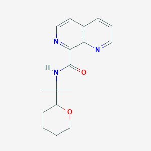molecular formula C17H21N3O2 B7392444 N-[2-(oxan-2-yl)propan-2-yl]-1,7-naphthyridine-8-carboxamide 