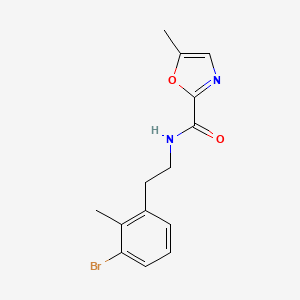 molecular formula C14H15BrN2O2 B7392483 N-[2-(3-bromo-2-methylphenyl)ethyl]-5-methyl-1,3-oxazole-2-carboxamide 