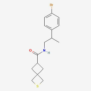 molecular formula C16H20BrNOS B7392534 N-[2-(4-bromophenyl)propyl]-2-thiaspiro[3.3]heptane-6-carboxamide 