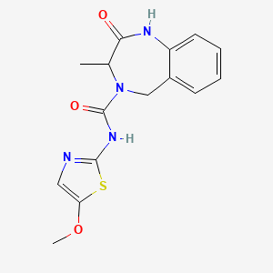 molecular formula C15H16N4O3S B7392735 N-(5-methoxy-1,3-thiazol-2-yl)-3-methyl-2-oxo-3,5-dihydro-1H-1,4-benzodiazepine-4-carboxamide 