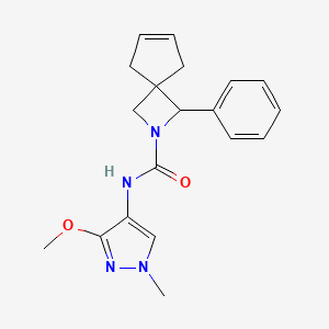 molecular formula C19H22N4O2 B7392874 N-(3-methoxy-1-methylpyrazol-4-yl)-3-phenyl-2-azaspiro[3.4]oct-6-ene-2-carboxamide 
