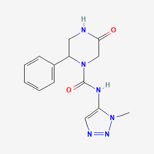 molecular formula C14H16N6O2 B7392993 N-(3-methyltriazol-4-yl)-5-oxo-2-phenylpiperazine-1-carboxamide 