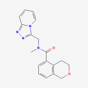 molecular formula C18H18N4O2 B7393031 N-methyl-N-([1,2,4]triazolo[4,3-a]pyridin-3-ylmethyl)-3,4-dihydro-1H-isochromene-5-carboxamide 