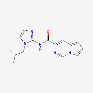 molecular formula C15H17N5O B7393076 N-[1-(2-methylpropyl)imidazol-2-yl]pyrrolo[1,2-c]pyrimidine-3-carboxamide 