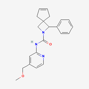 molecular formula C21H23N3O2 B7393099 N-[4-(methoxymethyl)pyridin-2-yl]-3-phenyl-2-azaspiro[3.4]oct-6-ene-2-carboxamide 