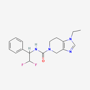 molecular formula C17H20F2N4O B7393103 N-(2,2-difluoro-1-phenylethyl)-1-ethyl-6,7-dihydro-4H-imidazo[4,5-c]pyridine-5-carboxamide 