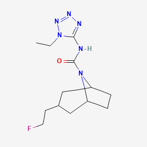 molecular formula C13H21FN6O B7393243 N-(1-ethyltetrazol-5-yl)-3-(2-fluoroethyl)-8-azabicyclo[3.2.1]octane-8-carboxamide 