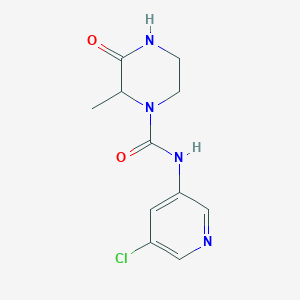 molecular formula C11H13ClN4O2 B7393256 N-(5-chloropyridin-3-yl)-2-methyl-3-oxopiperazine-1-carboxamide 