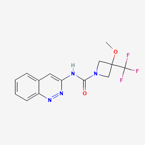 molecular formula C14H13F3N4O2 B7393357 N-cinnolin-3-yl-3-methoxy-3-(trifluoromethyl)azetidine-1-carboxamide 