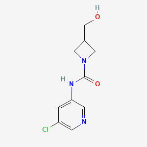 molecular formula C10H12ClN3O2 B7393479 N-(5-chloropyridin-3-yl)-3-(hydroxymethyl)azetidine-1-carboxamide 