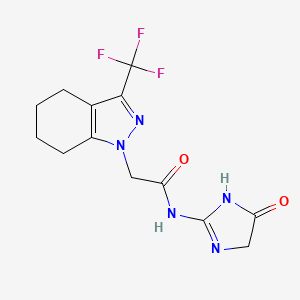 molecular formula C13H14F3N5O2 B7393501 N-(5-oxo-1,4-dihydroimidazol-2-yl)-2-[3-(trifluoromethyl)-4,5,6,7-tetrahydroindazol-1-yl]acetamide 