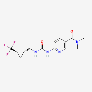 molecular formula C14H17F3N4O2 B7393577 N,N-dimethyl-6-[[(1R,2R)-2-(trifluoromethyl)cyclopropyl]methylcarbamoylamino]pyridine-3-carboxamide 