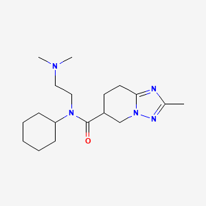 molecular formula C18H31N5O B7393656 N-cyclohexyl-N-[2-(dimethylamino)ethyl]-2-methyl-5,6,7,8-tetrahydro-[1,2,4]triazolo[1,5-a]pyridine-6-carboxamide 