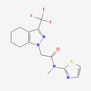 molecular formula C14H15F3N4OS B7393683 N-methyl-N-(1,3-thiazol-2-yl)-2-[3-(trifluoromethyl)-4,5,6,7-tetrahydroindazol-1-yl]acetamide 