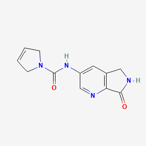 molecular formula C12H12N4O2 B7393837 N-(7-oxo-5,6-dihydropyrrolo[3,4-b]pyridin-3-yl)-2,5-dihydropyrrole-1-carboxamide 