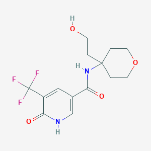 molecular formula C14H17F3N2O4 B7393979 N-[4-(2-hydroxyethyl)oxan-4-yl]-6-oxo-5-(trifluoromethyl)-1H-pyridine-3-carboxamide 