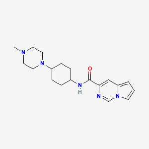 molecular formula C19H27N5O B7394024 N-[4-(4-methylpiperazin-1-yl)cyclohexyl]pyrrolo[1,2-c]pyrimidine-3-carboxamide 