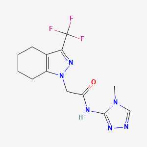 molecular formula C13H15F3N6O B7394052 N-(4-methyl-1,2,4-triazol-3-yl)-2-[3-(trifluoromethyl)-4,5,6,7-tetrahydroindazol-1-yl]acetamide 
